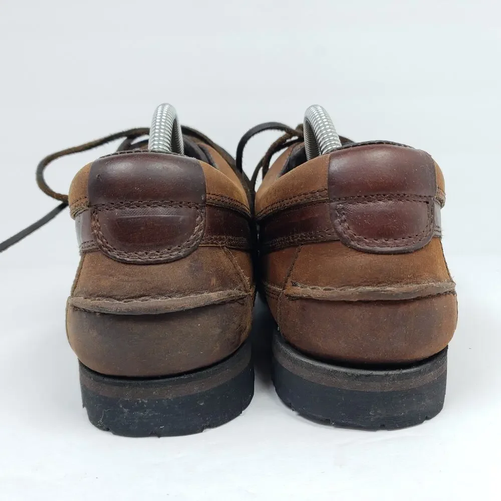 RJ Colt Schooner Mens Size 10.5 Brown Leather Lace Up Oxford Boat Shoes